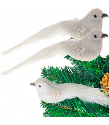 Bombki choinkowe, zawieszki, z klipsem, ptaszki 2szt. do dekoracji choinek, stroików, girland, parapetów okien, firanek, doniczek z kwiatami czy bukietów florystycznych Ruhhy 22338 RUHHY 00022338