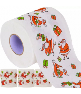Śmieszny papier toaletowy świąteczny, w mikołaje 4szt. Ruhhy 20353