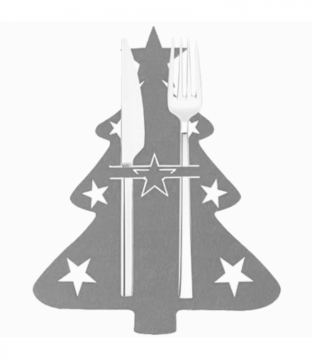 Kieszonki na sztućce, choinka, 6szt. szara ATL BQ86B