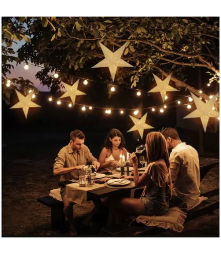 Świecąca papierowa gwiazda LED 3D 60cm, zasilanie bateryjne 2xAA Ruhhy 20076