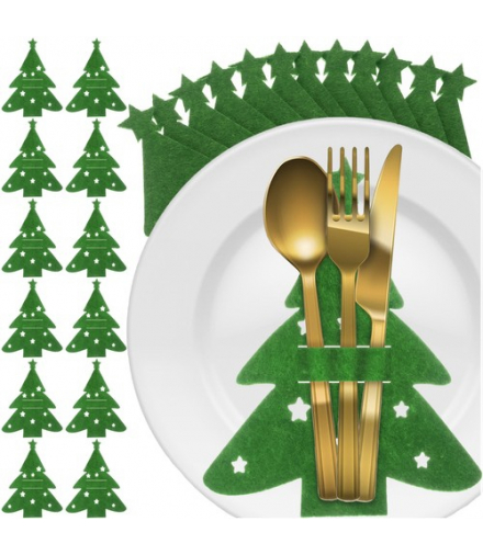 Etui na sztućce, choinki 12szt. Ruhhy 24824
