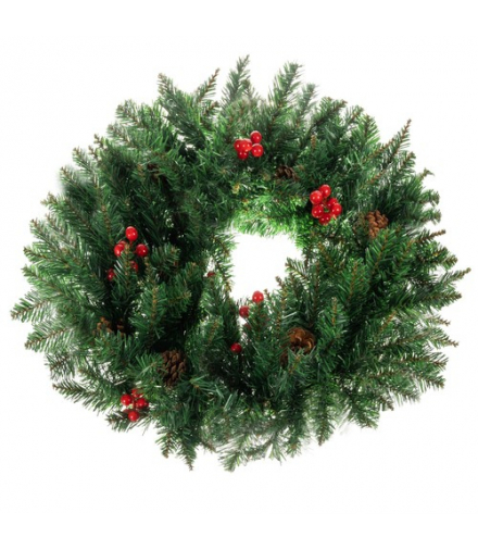 Stroik Świąteczny Wianek na Drzwi Dekoracyjny Ozdobny Ozdoba 60cm Gęsty XXL RUHHY 00022298