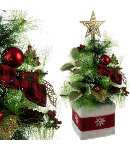 Choinka świąteczna 45cm, ustrojona sztuczna choinka, Ruhhy 22591