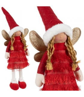 Wróżka figurka świąteczna czerwona 40cm Ruhhy 22346