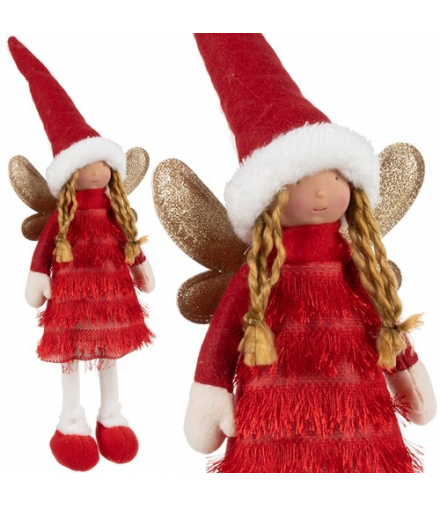 Wróżka figurka świąteczna czerwona 40cm Ruhhy 22346