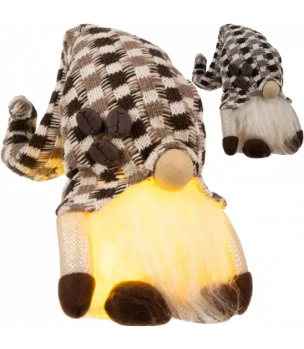 Świecący Skrzat stojący szary LED 20354