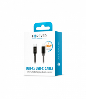 Forever kabel USB-C - USB-C 1,0 m 60W czarny TFO GSM106367