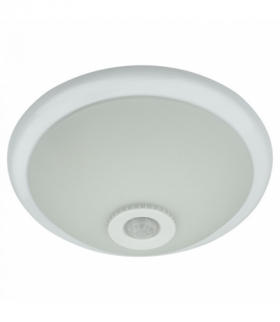 ZESTAW plafon szklany 2xE27 z czujnikiem PIR + osobno żarówki 2x EC79481 10W 4000K 2x900lm ECO_LIGHT_KALISZ EC61071