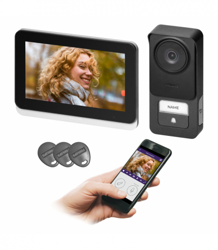 Philips WelcomeEye Connect 3, zestaw wideodomofonowy, 2-żyłowy, 7, Wi-Fi, ekran dotykowy, 3K, RFID Orno 531046P