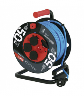 Przedłużacz zwijany mrozoodporny 50 m 4 gniazda niebieski PVC 230 V 1,5 mm2 EMOS P08550W