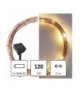 Dekoracje - 120 LED nano łezki z panelem solarnym, miedź, 12 m, IP44, ciepła biel, timer EMOS D3ZW01