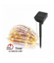 Dekoracje - 120 LED nano łezki z panelem solarnym, miedź, 12 m, IP44, ciepła biel, timer EMOS D3ZW01