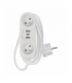 Przedłużacz 2m 2 gniazda + 2×USB A+1×USB C, biały, PVC, 1 mm2 EMOS P0212U