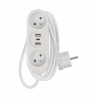Przedłużacz 2m 2 gniazda + 2×USB A+1×USB C, biały, PVC, 1 mm2 EMOS P0212U