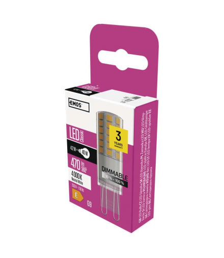 Żarówka LED Classic JC G9 4,2 W (40 W) 470 lm neutralna biel EMOS ZQ9225D