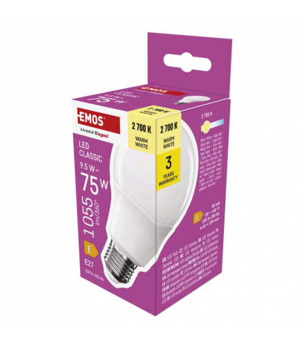 Żarówka LED Classic A60 E27 9,5 W (75 W) 1055 lm ciepła biel EMOS ZQ5E51