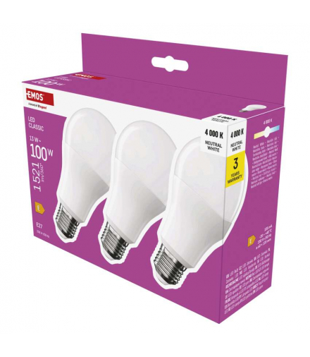 Żarówka LED Classic A60 E27 13 W (100 W) 1521 lm neutralna biel EMOS ZQ5E63.3