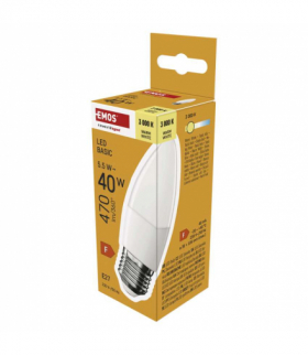 Żarówka LED Basic świeczka E27 5,5 W (40 W) 470 lm 470 lm Ciepła biel EMOS ZL4F22