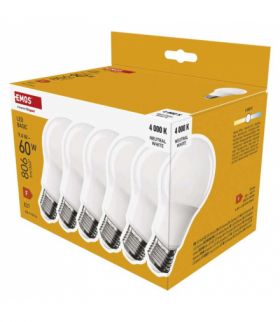 Żarówka LED Basic A60 E27 9,4 W (60 W) 806 lm neutralna biel EMOS ZL5F43.6