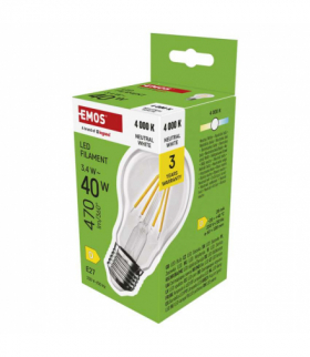Żarówka LED Filament A60 E27 3,4 W (40 W) 470 lm neutralna biel EMOS ZF5D23