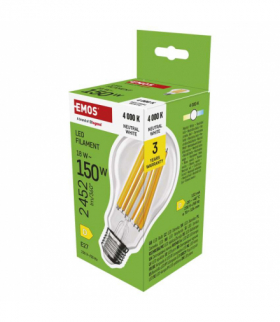 Żarówka LED Filament A70 E27 18 W (150 W) 2452 lm 2452 lm neutralna biel EMOS ZF5D83