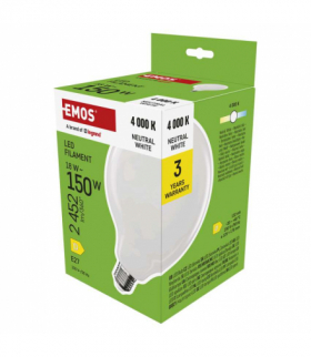 Żarówka LED Filament G125 E27 18 W (150 W) 2452 lm neutralna biel EMOS ZF2D83