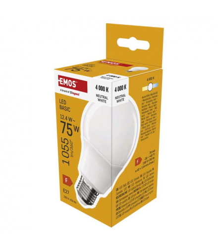 Żarówka LED Basic A60 E27 12,4 W (75 W) 1055 lm 1055 lm Neutralna biel EMOS ZL5F53