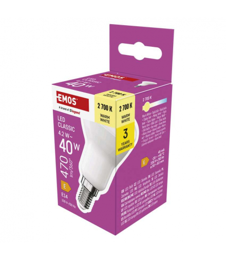 Żarówka LED Classic R50 E14 4,2 W (40 W) 470 lm ciepła biel EMOS ZQ7E21
