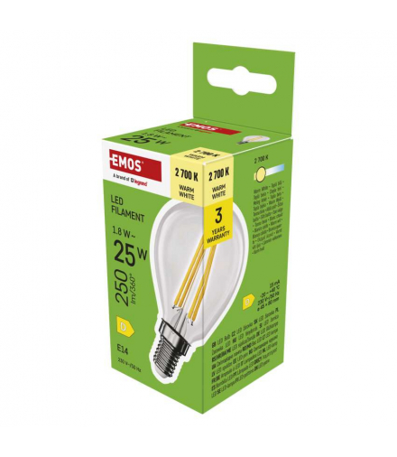 Żarówka LED Filament Mini Globe E14 1,8 W (25 W) 250 lm ciepła biel EMOS ZF1D02
