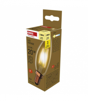 Żarówka LED Vintage świeczka E14 2,5 W (20 W) 225 lm 225 lm Ciepła biel EMOS Lighting Z53012