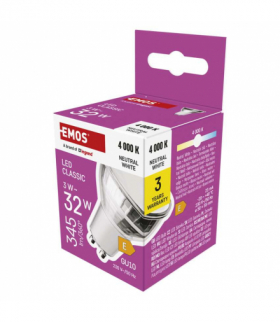 Żarówka LED Classic MR16 srebro GU10 3 W (32 W) 345 lm neutralna biel EMOS ZQ8E18
