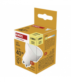 Żarówka LED Basic MR16 GU10 5,2 W (40 W) 450 lm ciepła biel EMOS ZL8F22