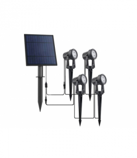 Zestaw lamp ogrodowych 4xCOB 4W 3000K z regulacją ,panelem solarnym,4000mAh LAMEX LXTQ2054