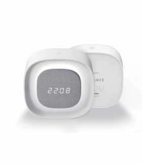 Budzik z nocną lampką LED PURE FNL-03 BJORN biały kwadratowy Forever Light LAMEX LX100551