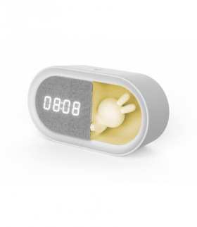 Budzik z nocnym króliczkiem LED PURE FNL-05 INGRID biały podłużny Forever Light LAMEX LX100553