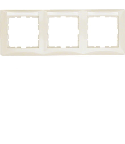 B.Kwadrat Ramka 3-krotna pozioma z polem opisowym, krem
