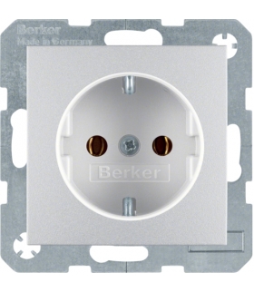 Gniazdo z uziemieniem SCHUKO z samozaciskami alu mat