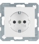 Gniazdo z uziemieniem SCHUKO z przesłonami styków z samozaciskami biały