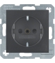 Gniazdo z uziemieniem SCHUKO z przesłonami styków z samozaciskami antracyt
