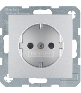 Gniazdo z uziemieniem SCHUKO z przesłonami styków z samozaciskami alu mat