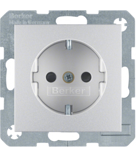 Gniazdo z uziemieniem SCHUKO z przesłonami styków z samozaciskami alu mat