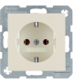 Gniazdo z uziemieniem SCHUKO z zaciskami śrubowymi krem