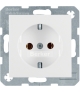 Gniazdo z uziemieniem SCHUKO z zaciskami śrubowymi biały