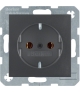 Gniazdo z uziemieniem SCHUKO z zaciskami śrubowymi antracyt mat
