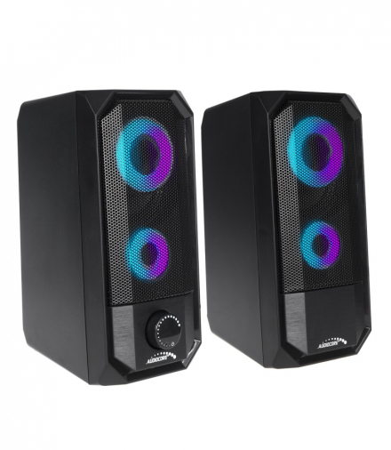 Głośniki komputerowe bluetooth 4.2, 3.5mm mini jack, USB 5v Audiocore AC845 czarne moc 10W - sterowanie dotykowe Audiocore CEN-61471
