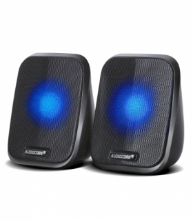 Głośniki komputerowe 6W USB minijack Black Audiocore AC835 LED CEN-51244