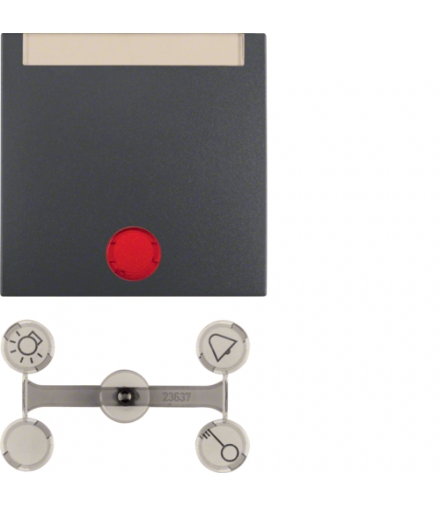 Klawisz z 5 dołączonymi soczewkami z polem opisowym do łączników 1-klawiszowych antracyt mat