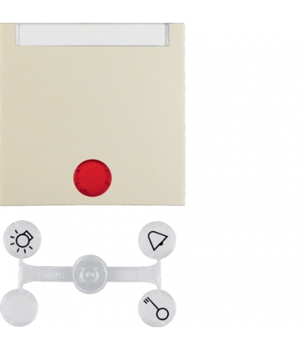 Klawisz z 5 dołączonymi soczewkami z polem opisowym do łączników 1-klawiszowych krem