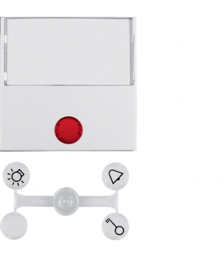 Klawisz z 5 dołączonymi soczewkami z dużym polem opisowym do łączników 1-klawiszowych biały