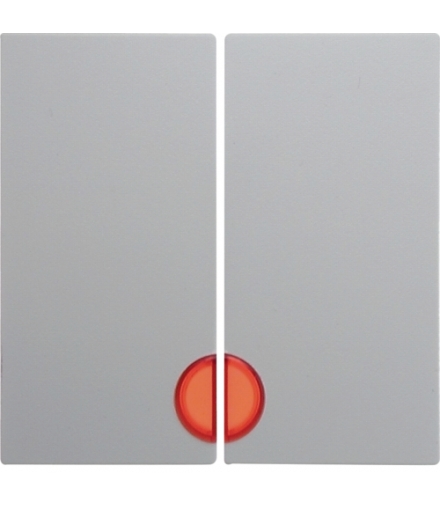Klawisze z czerwoną soczewką, do łączników 2-klawiszowych biały mat